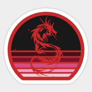 Tribal Dragon Gothic Sunset Sticker